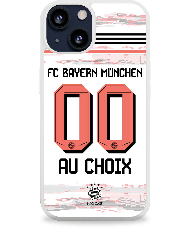 Coque football FC BAYERN MUNICH EXTERIEUR 2025/26 personnalisée nom numéro – 2ème coque -50% – iPhone Samsung Xiaomi Redmi