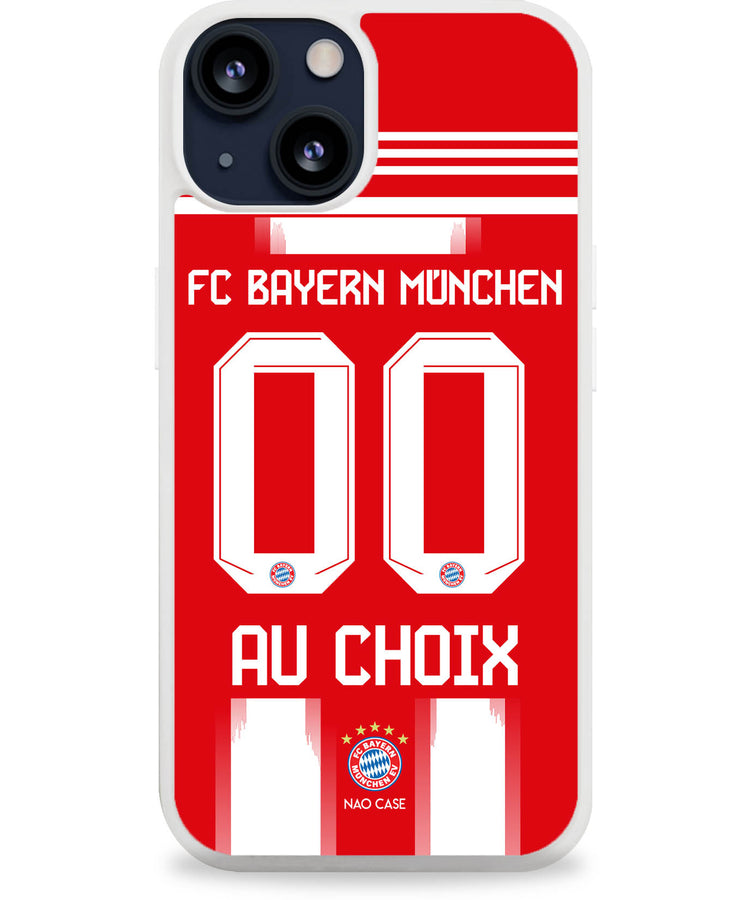 Coque football FC BAYERN MUNICH DOMICILE 2025/26 personnalisée nom numéro – 2ème coque -50% – iPhone Samsung Xiaomi Redmi