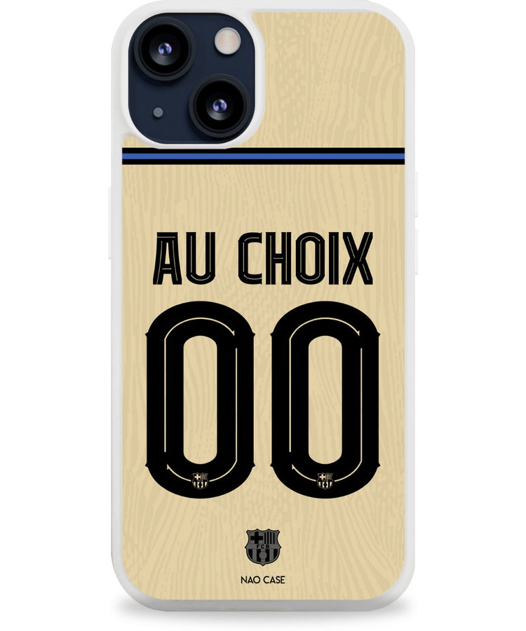 Coque football FC BARCELONE EXTERIEUR  2025/26 personnalisée nom numéro – 2ème coque -50% – iPhone Samsung Xiaomi Redmi