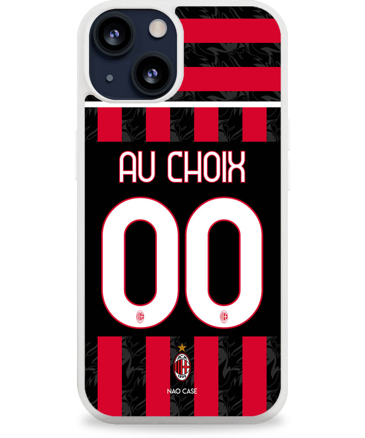 Coque football MILAN AC DOMICILE 2025/26 personnalisée nom numéro – 2ème coque -50% – iPhone Samsung Xiaomi Redmi