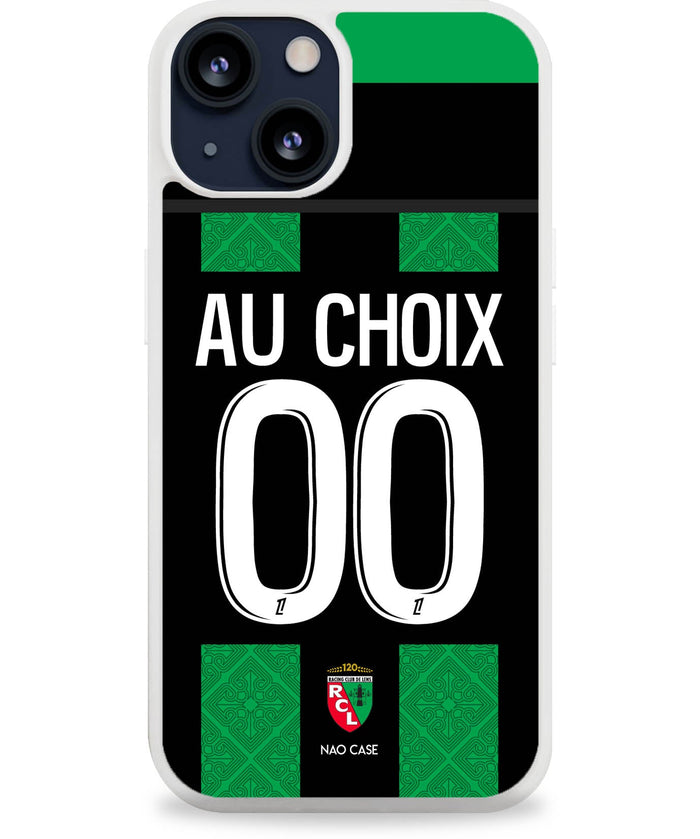 Coque football RC LENS EXTERIEUR 2025/26 personnalisée nom numéro – 2ème coque -50% – iPhone Samsung Xiaomi Redmi