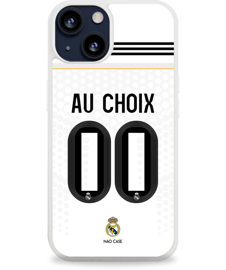 Coque football REAL MADRID DOMICILE 2025/26 personnalisée nom numéro – 2ème coque -50% – iPhone Samsung Xiaomi Redmi